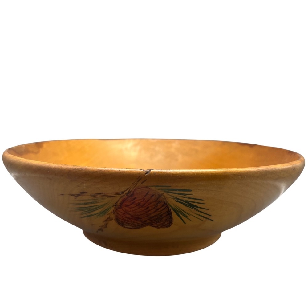 Vintage Handmade Florida Forestware Bowl Pinecone Signed Ridge Manor Fl